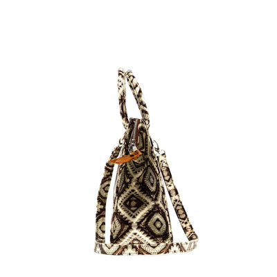 The Opry - All Embossed w/ Ivory & Bronze Aztec-The Opry-Western-Cowhide-Bags-Handmade-Products-Gifts-Dancing Cactus Designs