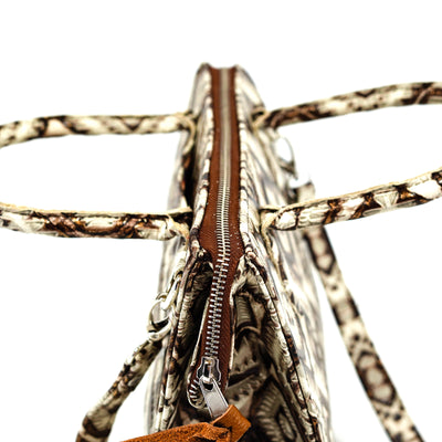 The Opry - All Embossed w/ Ivory & Bronze Aztec-The Opry-Western-Cowhide-Bags-Handmade-Products-Gifts-Dancing Cactus Designs
