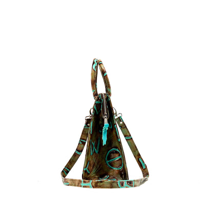 The Opry - All Embossed w/ Turquoise Brands-The Opry-Western-Cowhide-Bags-Handmade-Products-Gifts-Dancing Cactus Designs