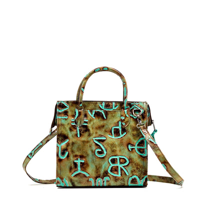 The Opry - All Embossed w/ Turquoise Brands-The Opry-Western-Cowhide-Bags-Handmade-Products-Gifts-Dancing Cactus Designs