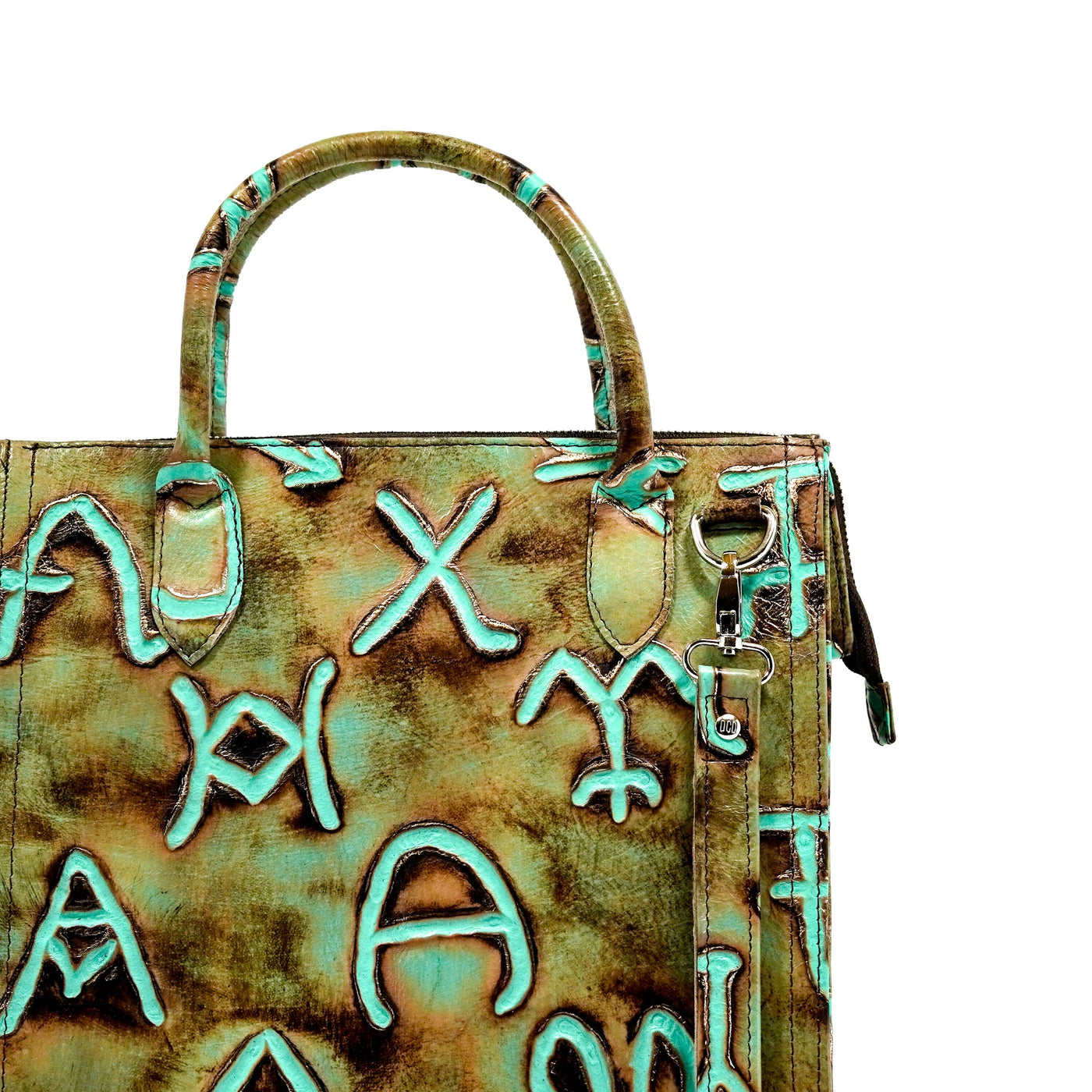 The Opry - All Embossed w/ Turquoise Brands-The Opry-Western-Cowhide-Bags-Handmade-Products-Gifts-Dancing Cactus Designs