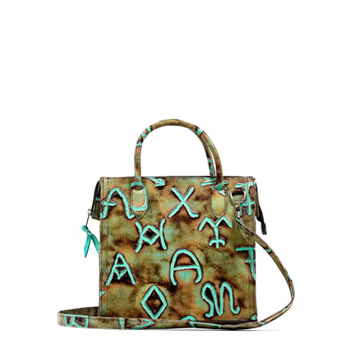 The Opry - All Embossed w/ Turquoise Brands-The Opry-Western-Cowhide-Bags-Handmade-Products-Gifts-Dancing Cactus Designs