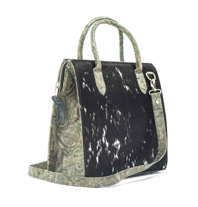 The Opry - Black & White w/ Turquoise Autumn-The Opry-Western-Cowhide-Bags-Handmade-Products-Gifts-Dancing Cactus Designs