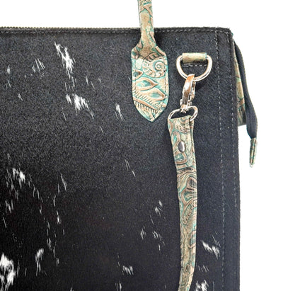 The Opry - Black & White w/ Turquoise Autumn-The Opry-Western-Cowhide-Bags-Handmade-Products-Gifts-Dancing Cactus Designs