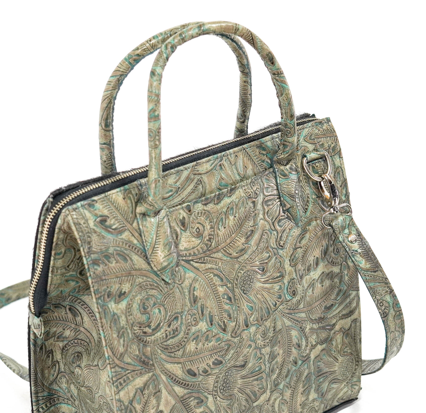 The Opry - Black & White w/ Turquoise Autumn-The Opry-Western-Cowhide-Bags-Handmade-Products-Gifts-Dancing Cactus Designs