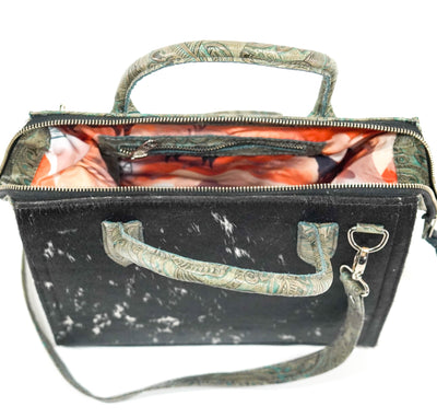 The Opry - Black & White w/ Turquoise Autumn-The Opry-Western-Cowhide-Bags-Handmade-Products-Gifts-Dancing Cactus Designs