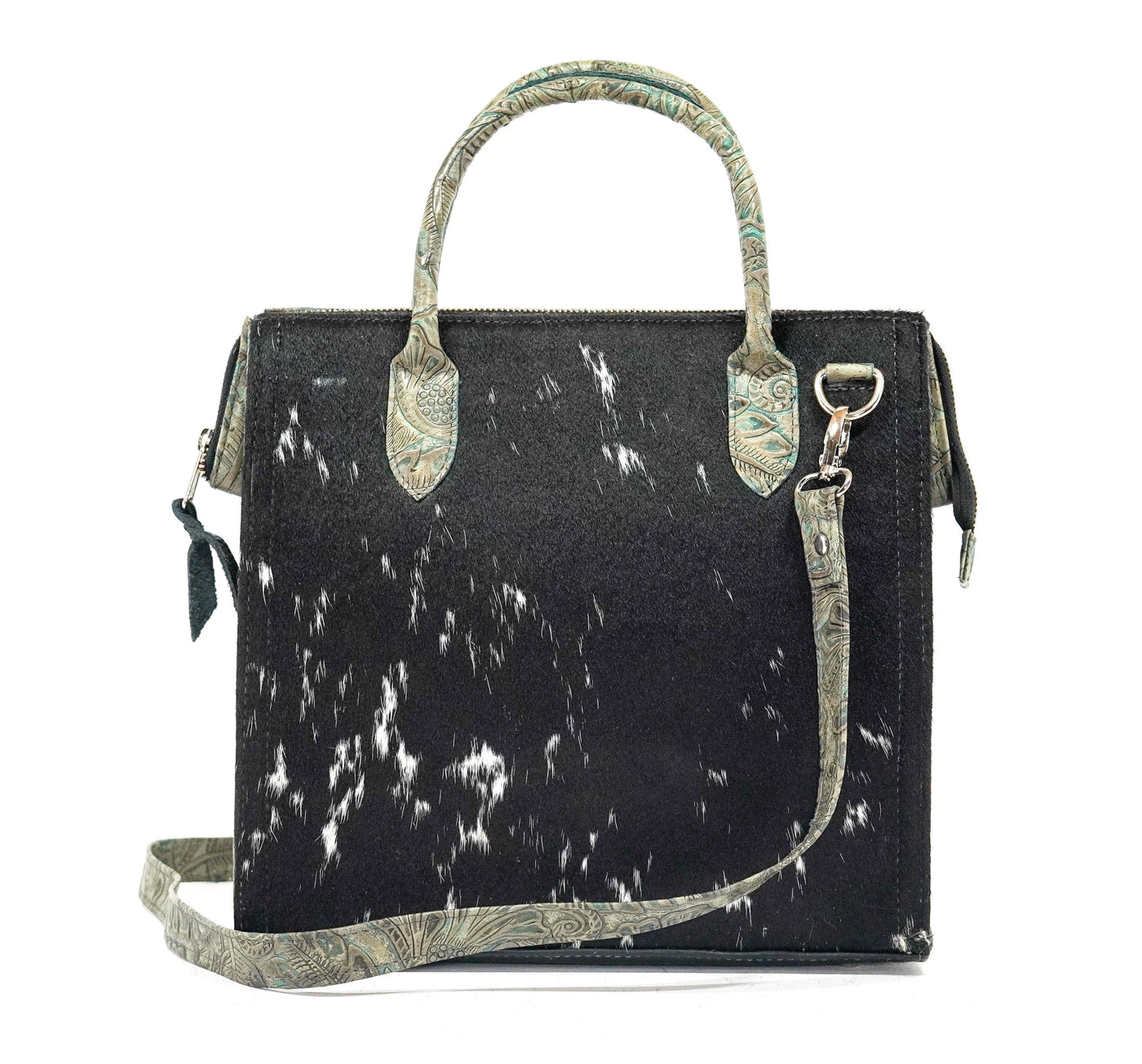 The Opry - Black & White w/ Turquoise Autumn-The Opry-Western-Cowhide-Bags-Handmade-Products-Gifts-Dancing Cactus Designs
