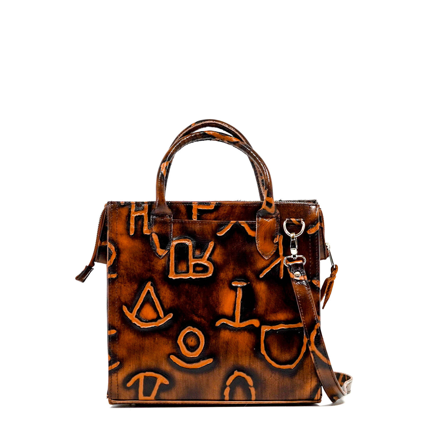 The Opry - Dark Brindle w/ Burnt Brands-The Opry-Western-Cowhide-Bags-Handmade-Products-Gifts-Dancing Cactus Designs