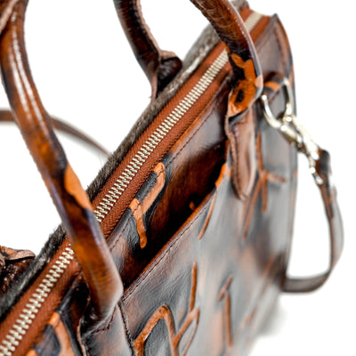 The Opry - Dark Brindle w/ Burnt Brands-The Opry-Western-Cowhide-Bags-Handmade-Products-Gifts-Dancing Cactus Designs