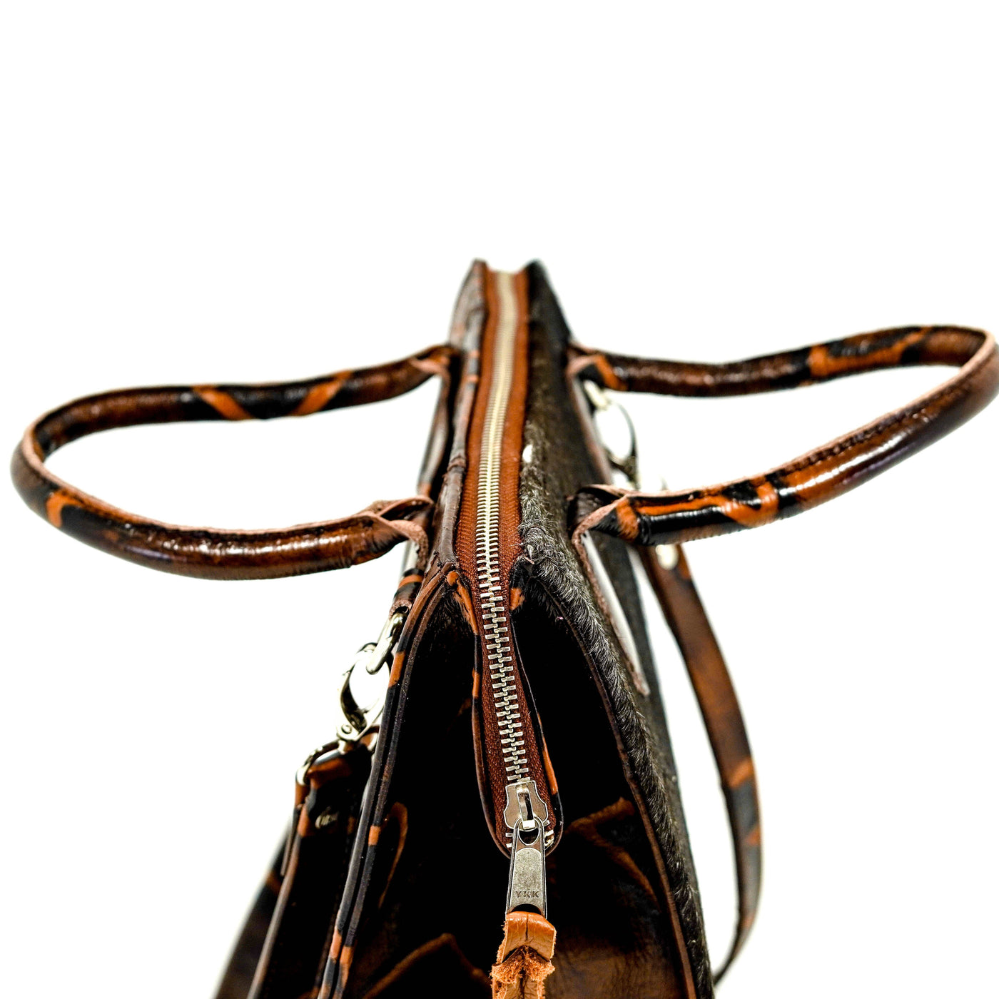The Opry - Dark Brindle w/ Burnt Brands-The Opry-Western-Cowhide-Bags-Handmade-Products-Gifts-Dancing Cactus Designs