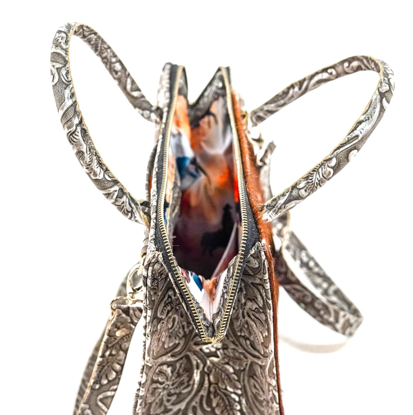 The Opry - Longhorn w/ Silver tool-The Opry-Western-Cowhide-Bags-Handmade-Products-Gifts-Dancing Cactus Designs