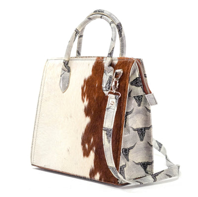 The Opry - Longhorn w/ Smoke Show Skulls-The Opry-Western-Cowhide-Bags-Handmade-Products-Gifts-Dancing Cactus Designs