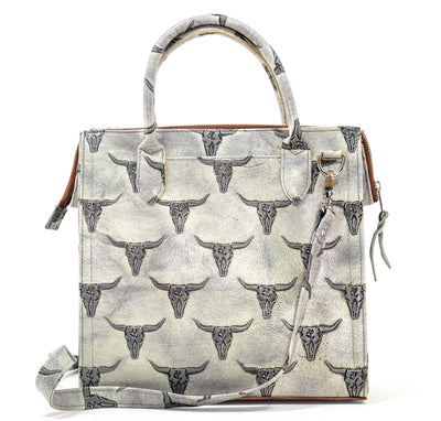 The Opry - Longhorn w/ Smoke Show Skulls-The Opry-Western-Cowhide-Bags-Handmade-Products-Gifts-Dancing Cactus Designs
