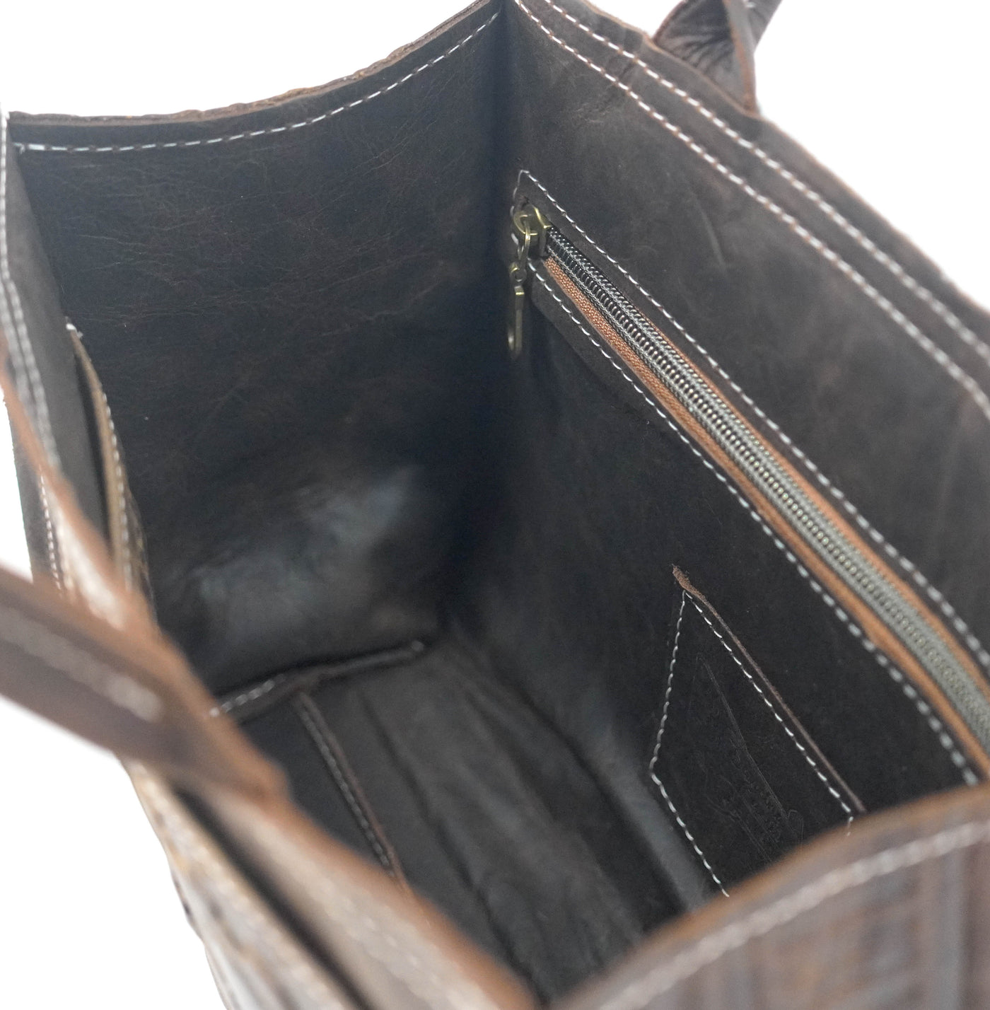 The Ranch Hand - Brindle w/ Walnut Navajo-The Ranch Hand-Western-Cowhide-Bags-Handmade-Products-Gifts-Dancing Cactus Designs