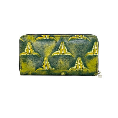 The Stage Coach Wallet - All Embossed w/ Mountain View Skulls-The Stage Coach Wallet-Western-Cowhide-Bags-Handmade-Products-Gifts-Dancing Cactus Designs