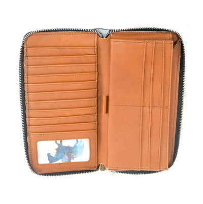 The Stage Coach Wallet - Brindle w/ No Embossed-The Stage Coach Wallet-Western-Cowhide-Bags-Handmade-Products-Gifts-Dancing Cactus Designs