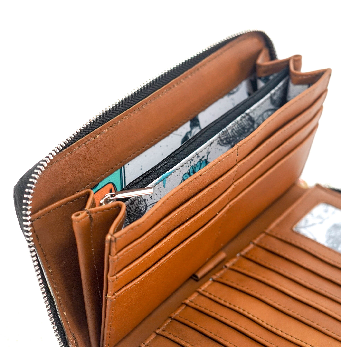 The Stage Coach Wallet - Chocolate & White w/ No Embossed-The Stage Coach Wallet-Western-Cowhide-Bags-Handmade-Products-Gifts-Dancing Cactus Designs