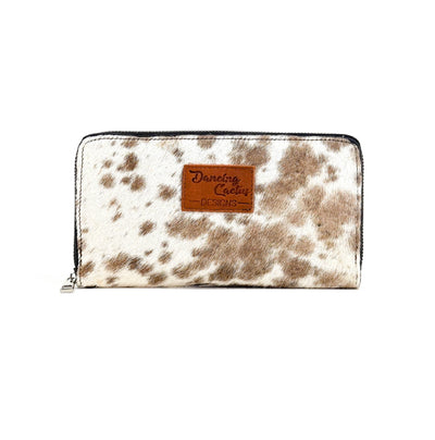 The Stage Coach Wallet - Chocolate & White w/ No Embossed-The Stage Coach Wallet-Western-Cowhide-Bags-Handmade-Products-Gifts-Dancing Cactus Designs