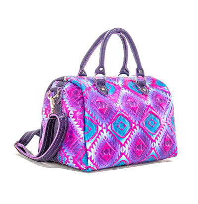 The Stowaway Classic - All Embossed w/ Rio Aztec-The Stowaway Classic-Western-Cowhide-Bags-Handmade-Products-Gifts-Dancing Cactus Designs