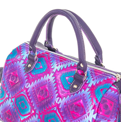 The Stowaway Classic - All Embossed w/ Rio Aztec-The Stowaway Classic-Western-Cowhide-Bags-Handmade-Products-Gifts-Dancing Cactus Designs