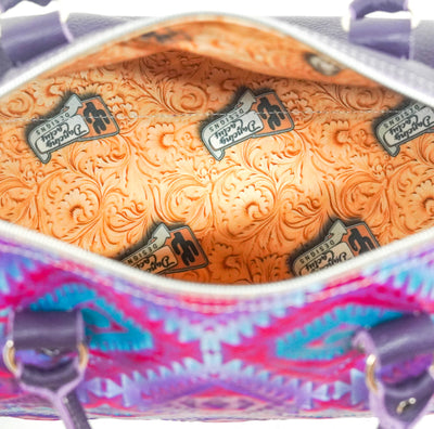 The Stowaway Classic - All Embossed w/ Rio Aztec-The Stowaway Classic-Western-Cowhide-Bags-Handmade-Products-Gifts-Dancing Cactus Designs
