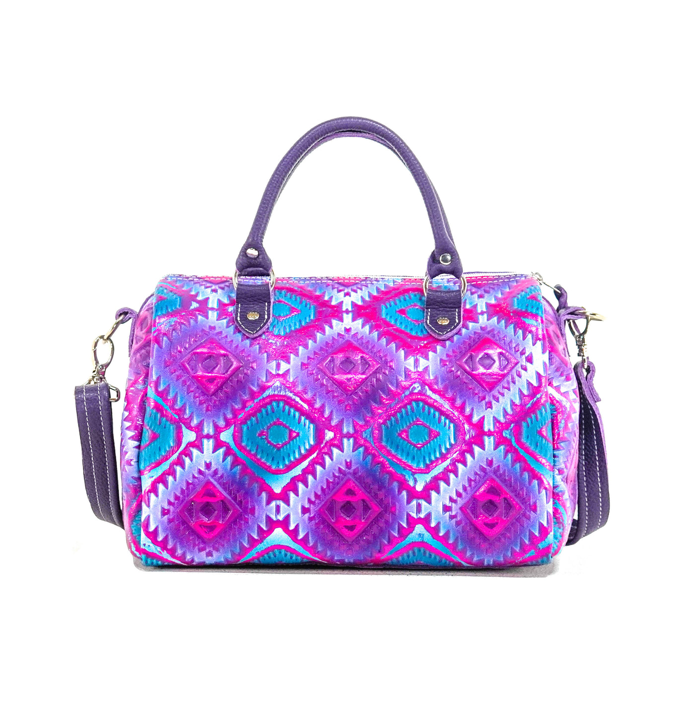 The Stowaway Classic - All Embossed w/ Rio Aztec-The Stowaway Classic-Western-Cowhide-Bags-Handmade-Products-Gifts-Dancing Cactus Designs