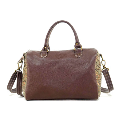 The Stowaway Classic - Chocolate & White w/ Gilded Tool-The Stowaway Classic-Western-Cowhide-Bags-Handmade-Products-Gifts-Dancing Cactus Designs
