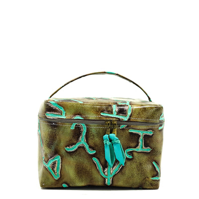 Train Station - All Embossed w/ Turquoise Brands-Train Station-Western-Cowhide-Bags-Handmade-Products-Gifts-Dancing Cactus Designs