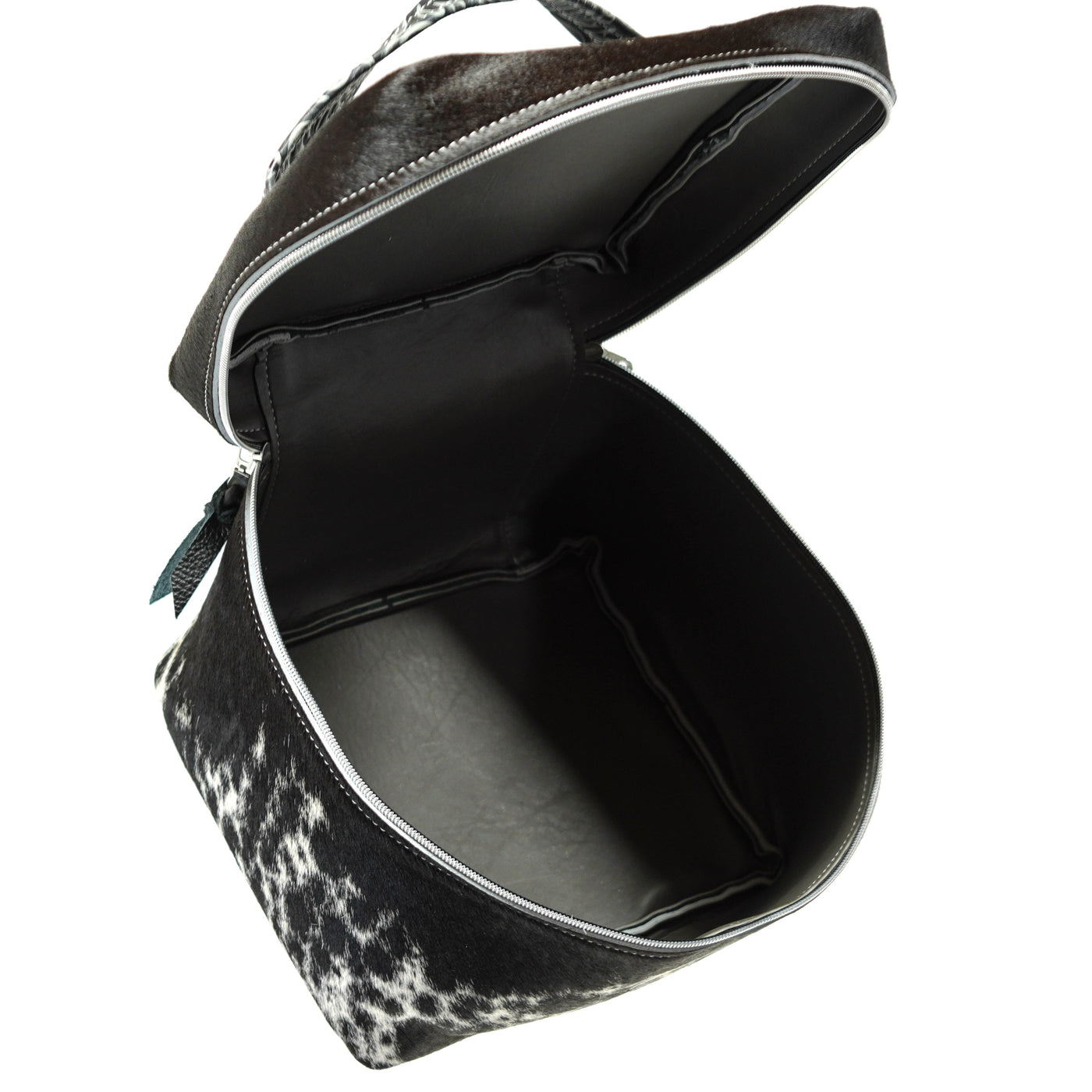 Train Station - Black & White w/ Smokey Caracole-Train Station-Western-Cowhide-Bags-Handmade-Products-Gifts-Dancing Cactus Designs