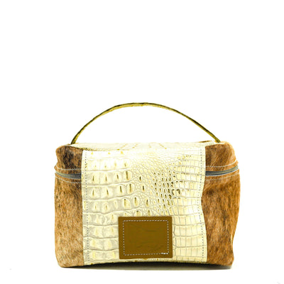 Train Station - Brindle w/ Ivory Croc-Train Station-Western-Cowhide-Bags-Handmade-Products-Gifts-Dancing Cactus Designs