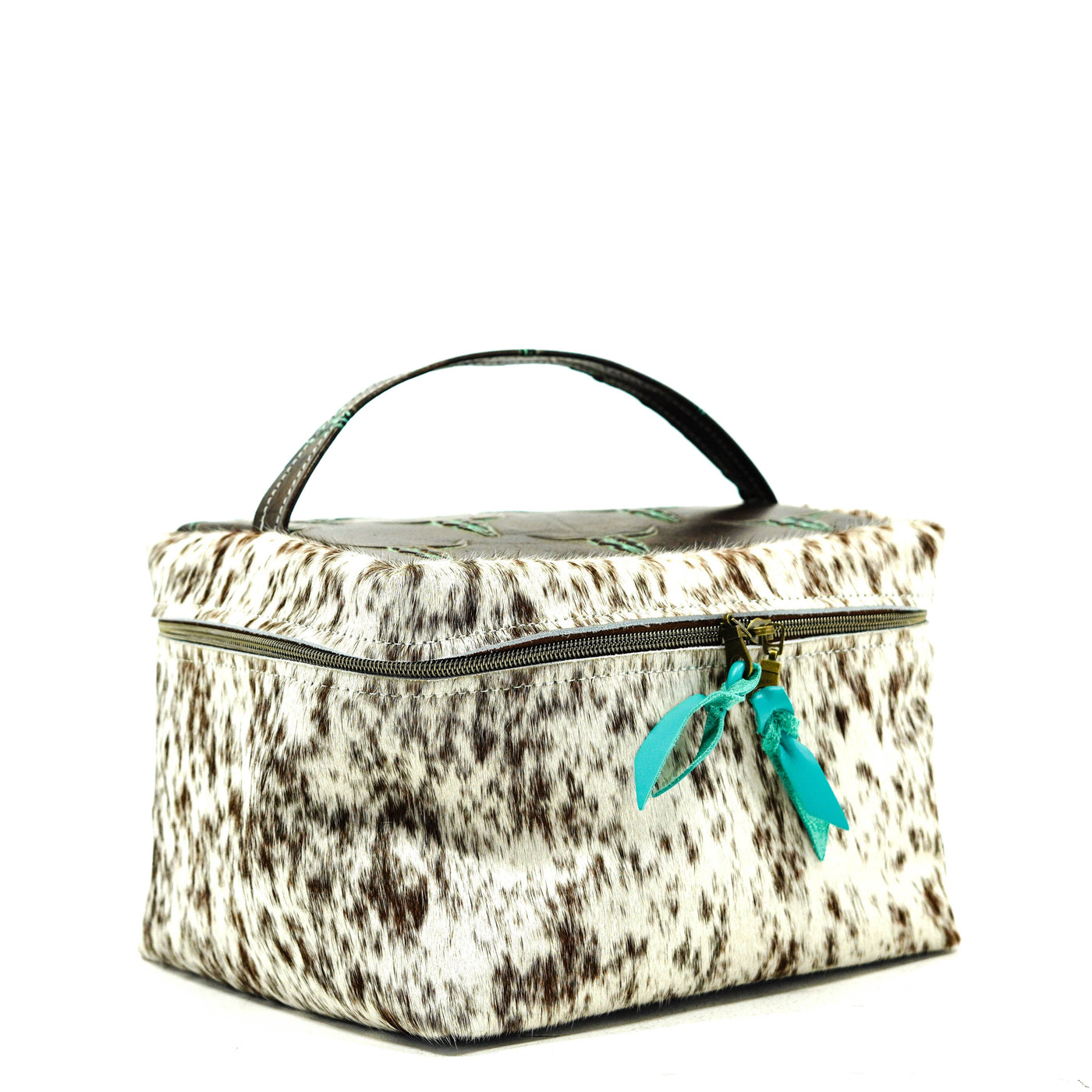 Train Station - Speckled Longhorn w/ Mint Chocolate Skulls-Train Station-Western-Cowhide-Bags-Handmade-Products-Gifts-Dancing Cactus Designs