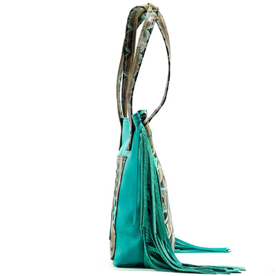 Trisha - All Embossed w/ Cocoa Navajo-Trisha-Western-Cowhide-Bags-Handmade-Products-Gifts-Dancing Cactus Designs