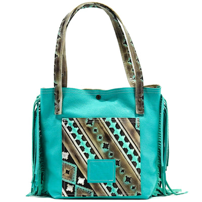 Trisha - All Embossed w/ Cocoa Navajo-Trisha-Western-Cowhide-Bags-Handmade-Products-Gifts-Dancing Cactus Designs