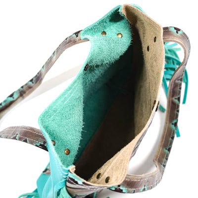 Trisha - All Embossed w/ Cocoa Navajo-Trisha-Western-Cowhide-Bags-Handmade-Products-Gifts-Dancing Cactus Designs