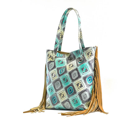 Trisha - All Embossed w/ Royston Aztec-Trisha-Western-Cowhide-Bags-Handmade-Products-Gifts-Dancing Cactus Designs
