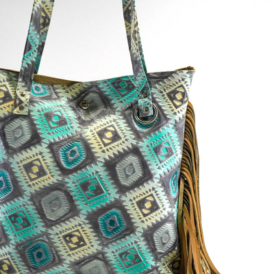 Trisha - All Embossed w/ Royston Aztec-Trisha-Western-Cowhide-Bags-Handmade-Products-Gifts-Dancing Cactus Designs