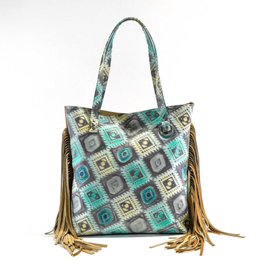 Trisha - All Embossed w/ Royston Aztec-Trisha-Western-Cowhide-Bags-Handmade-Products-Gifts-Dancing Cactus Designs