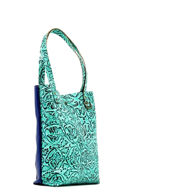 Trisha - All Embossed w/ Sea Glass Tool-Trisha-Western-Cowhide-Bags-Handmade-Products-Gifts-Dancing Cactus Designs