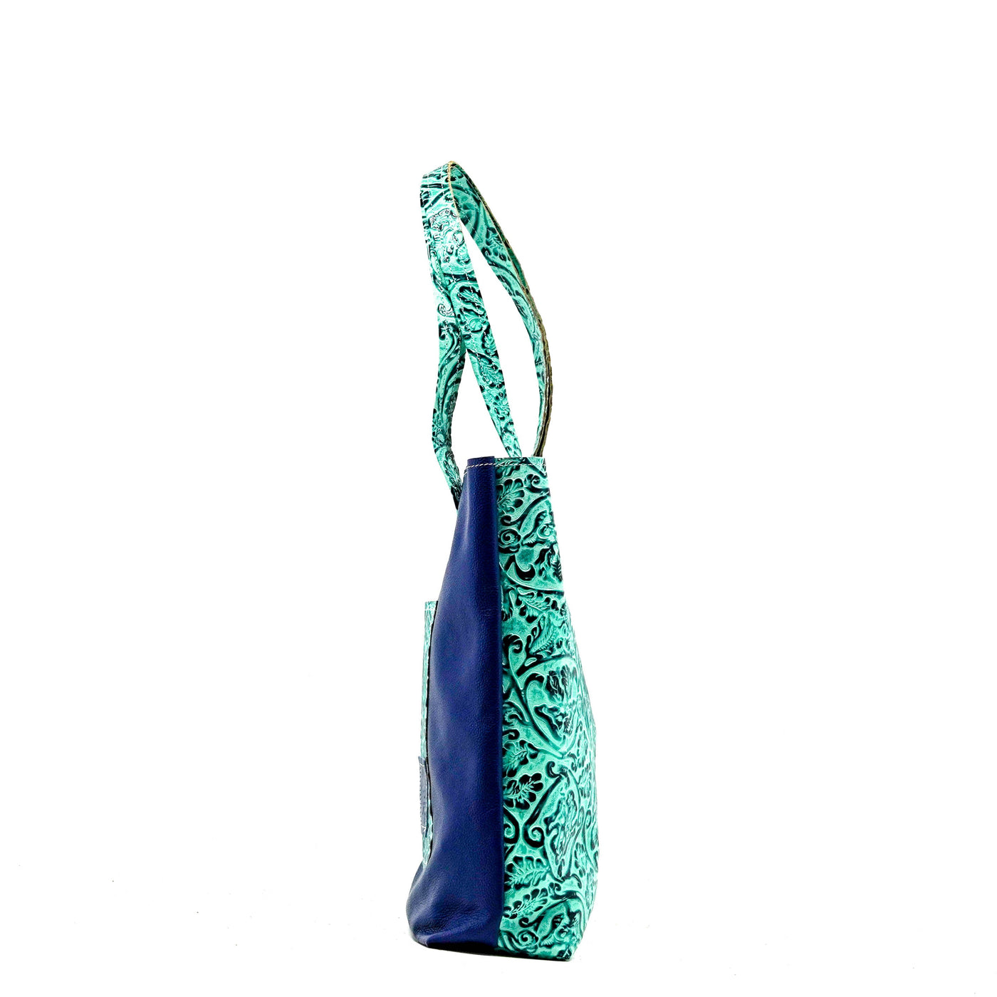 Trisha - All Embossed w/ Sea Glass Tool-Trisha-Western-Cowhide-Bags-Handmade-Products-Gifts-Dancing Cactus Designs