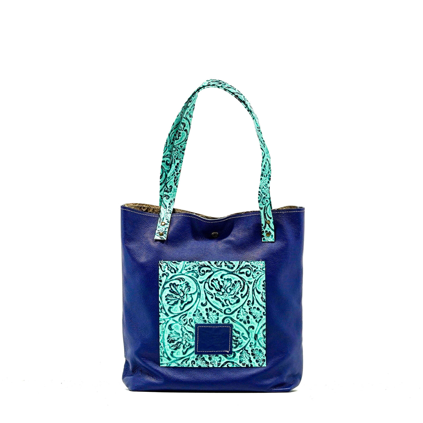 Trisha - All Embossed w/ Sea Glass Tool-Trisha-Western-Cowhide-Bags-Handmade-Products-Gifts-Dancing Cactus Designs