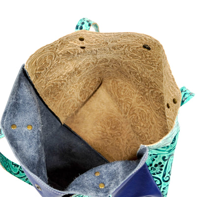 Trisha - All Embossed w/ Sea Glass Tool-Trisha-Western-Cowhide-Bags-Handmade-Products-Gifts-Dancing Cactus Designs