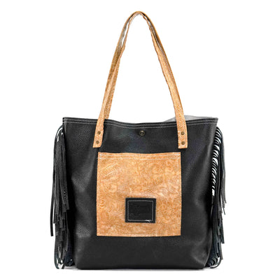 Trisha - Black & White w/ Bonanza Tool-Trisha-Western-Cowhide-Bags-Handmade-Products-Gifts-Dancing Cactus Designs