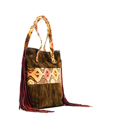 Trisha - Brindle w/ Moab Aztec-Trisha-Western-Cowhide-Bags-Handmade-Products-Gifts-Dancing Cactus Designs