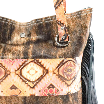 Trisha - Brindle w/ Moab Aztec-Trisha-Western-Cowhide-Bags-Handmade-Products-Gifts-Dancing Cactus Designs