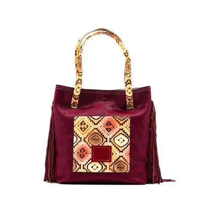 Trisha - Brindle w/ Moab Aztec-Trisha-Western-Cowhide-Bags-Handmade-Products-Gifts-Dancing Cactus Designs
