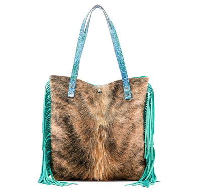 Trisha - Brindle w/ No Embossed-Trisha-Western-Cowhide-Bags-Handmade-Products-Gifts-Dancing Cactus Designs