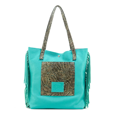 Trisha - Brindle w/ Turquoise Autumn-Trisha-Western-Cowhide-Bags-Handmade-Products-Gifts-Dancing Cactus Designs