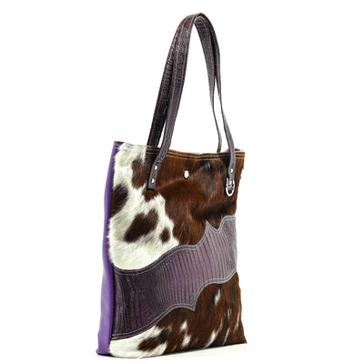 Trisha - Dapple w/ Amethyst Croc-Trisha-Western-Cowhide-Bags-Handmade-Products-Gifts-Dancing Cactus Designs