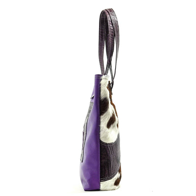 Trisha - Dapple w/ Amethyst Croc-Trisha-Western-Cowhide-Bags-Handmade-Products-Gifts-Dancing Cactus Designs