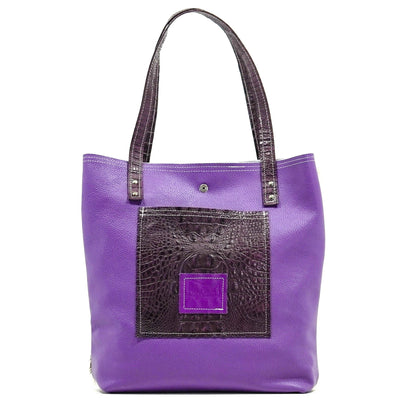 Trisha - Dapple w/ Amethyst Croc-Trisha-Western-Cowhide-Bags-Handmade-Products-Gifts-Dancing Cactus Designs